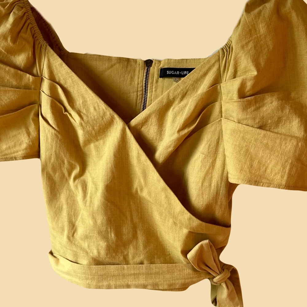 Mustard Yellow Puff Sleeve Top